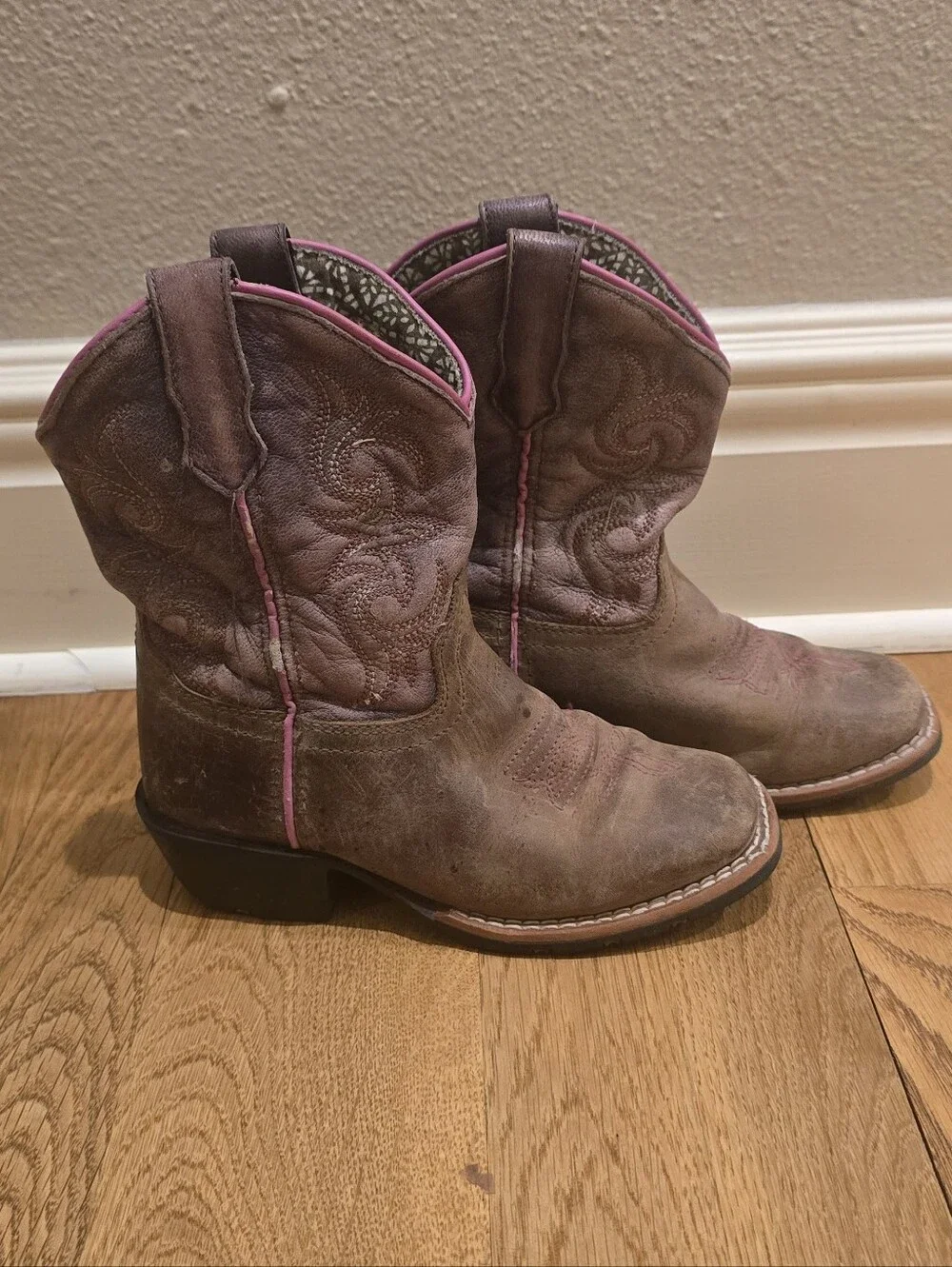 Dan Post Girls Majesty Cowboy Boot Square Toe Sz 11D